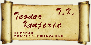 Teodor Kanjerić vizit kartica